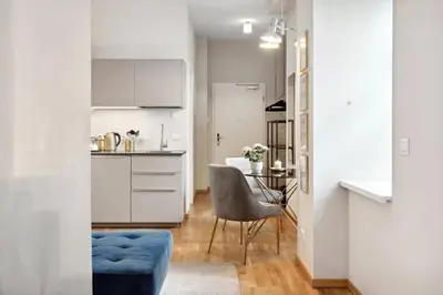 Küche/Küchenzeile in der Unterkunft Arbio I Design Studio near Deutsche Oper Berlin
