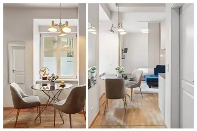 Ein Sitzbereich in der Unterkunft Arbio I Design Studio near Deutsche Oper Berlin