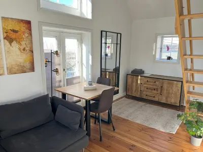 Ein Sitzbereich in der Unterkunft Ferienwohnung Kleinod
