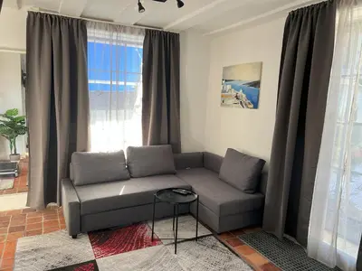 Ein Sitzbereich in der Unterkunft Ferienwohnung Kleinod
