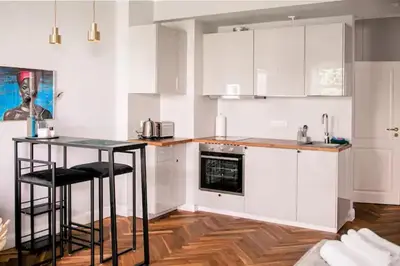 Küche/Küchenzeile in der Unterkunft Arbio I Design Apart in Charlottenburg Berlin