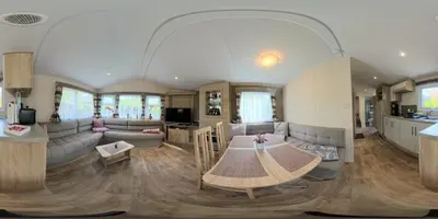 Ein Sitzbereich in der Unterkunft De´ Borns Mobielhome
