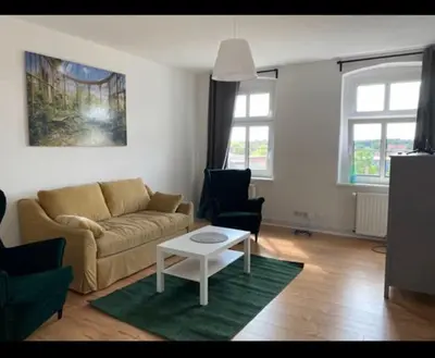 Ein Sitzbereich in der Unterkunft Gästewohnung Eberswalde