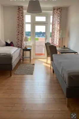 Ein Bett oder Betten in einem Zimmer der Unterkunft Gästewohnung Eberswalde