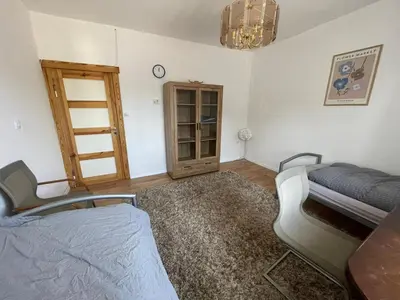 Ein Bett oder Betten in einem Zimmer der Unterkunft Mounterenhaus - Zimmer in Finow Eberswalde