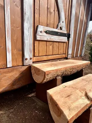 Küche/Küchenzeile in der Unterkunft Märchenhütte- Campen am Wald und See
