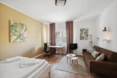 Ein Sitzbereich in der Unterkunft Arbio I Cozy apartment near Ku'damm with parking