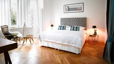Ein Bett oder Betten in einem Zimmer der Unterkunft Gorki Apartments