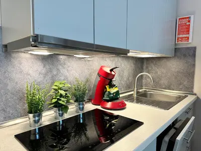 Küche/Küchenzeile in der Unterkunft fairAPART Studio-Apartment nähe klein Venedig