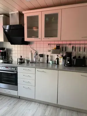 Küche/Küchenzeile in der Unterkunft Haus am Grimnitzsee mit Garten
