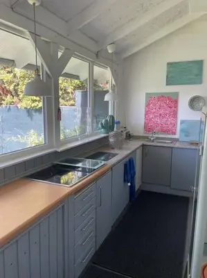 Küche/Küchenzeile in der Unterkunft Haus am Grimnitzsee mit Garten
