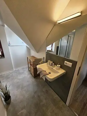 Ein Badezimmer in der Unterkunft Ferienwohnung Inselblüte