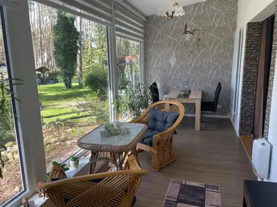 Ein Sitzbereich in der Unterkunft NEUES Ferienhaus 