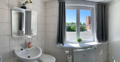 Ein Badezimmer in der Unterkunft Ferienwohnung Nikolaiblick