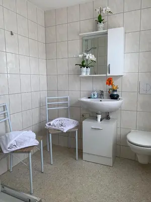 Ein Badezimmer in der Unterkunft Ferienwohnung Nikolaiblick