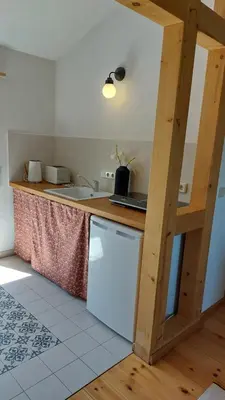 Küche/Küchenzeile in der Unterkunft SOHL FARM Apartments
