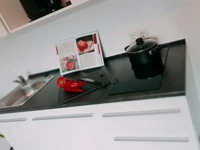 Küche/Küchenzeile in der Unterkunft Ferienzimmer Waldzauber