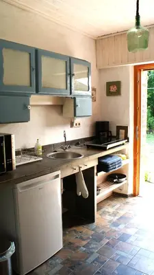 Küche/Küchenzeile in der Unterkunft Ferienwohnung Fuchsberge
