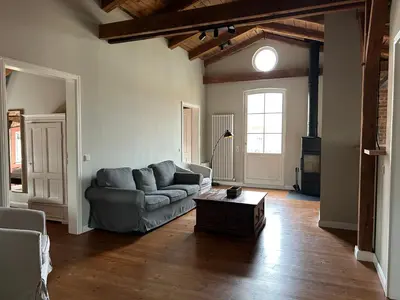 Ein Sitzbereich in der Unterkunft Storchenhof Blumenow