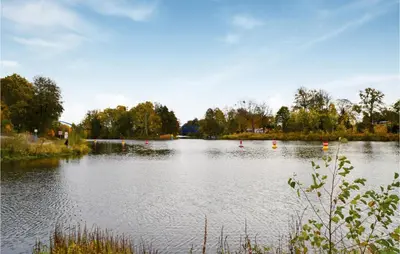 Blick auf einen Fluss in der Nähe des Ferienhauses