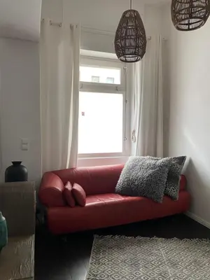 Ein Sitzbereich in der Unterkunft Industrielle Loft Wohnung in Friedrichshain