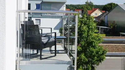 Ein Balkon oder eine Terrasse in der Unterkunft Sporthotel Neuruppin - Apartmenthaus mit Ferienwohnungen