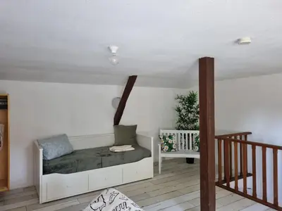 Ein Sitzbereich in der Unterkunft Ferienwohnung Schorfheide Krüger
