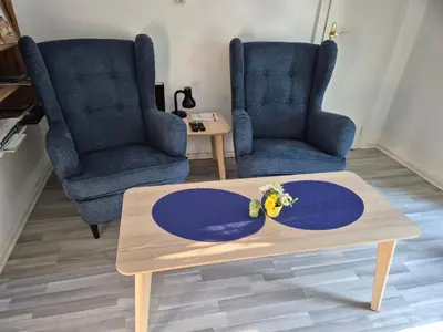 Ein Sitzbereich in der Unterkunft Ferienwohnung Schorfheide Krüger