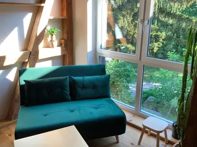 Ein Sitzbereich in der Unterkunft Lutki Dom