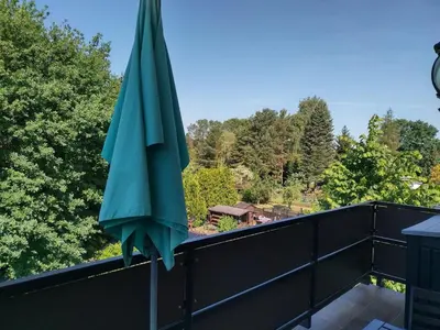 Ein Balkon oder eine Terrasse in der Unterkunft Ferienwohnung 