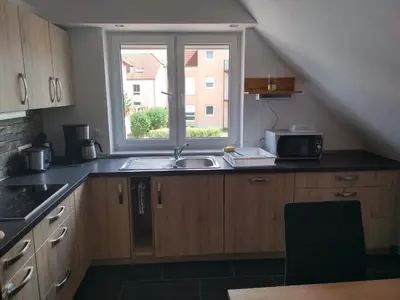 Küche/Küchenzeile in der Unterkunft Ferienwohnung 
