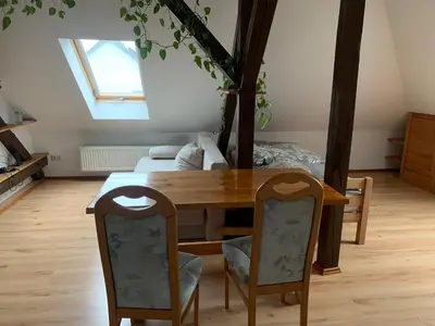 Ein Sitzbereich in der Unterkunft Ferienwohnung Sophie