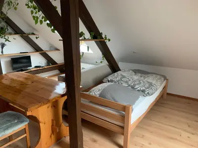 Ein Bett oder Betten in einem Zimmer der Unterkunft Ferienwohnung Sophie