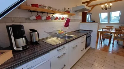 Küche/Küchenzeile in der Unterkunft Ferienwohnung Steckelsdorf
