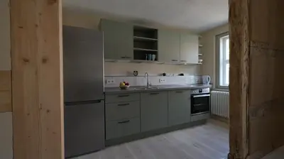 Küche/Küchenzeile in der Unterkunft Ferienwohnung Rheinsberg Altstadt