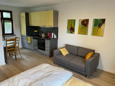 Küche/Küchenzeile in der Unterkunft Ferienwohnung mit Wasserzugang