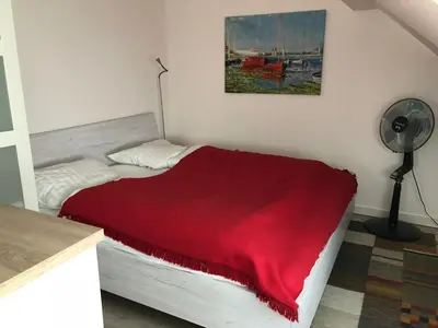Ein Bett oder Betten in einem Zimmer der Unterkunft Haus am See