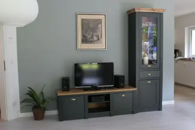 TV/Unterhaltungsangebot in der Unterkunft Moderne Wohnung im skandinavischen Stil am Waldrand