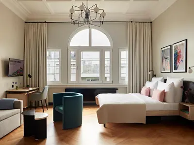 Ein Sitzbereich in der Unterkunft Numa Berlin Novela