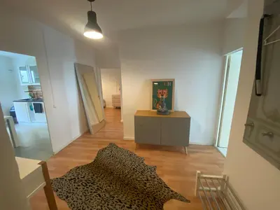 Ein Sitzbereich in der Unterkunft Osthafen II