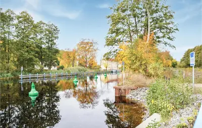 Blick auf einen Fluss in der Nähe des Ferienhauses