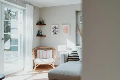 Ein Sitzbereich in der Unterkunft Spreewaldhaus am Landgut - Pretschen