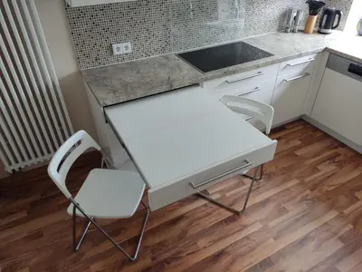 Küche/Küchenzeile in der Unterkunft Ferienhaus in Seenähe