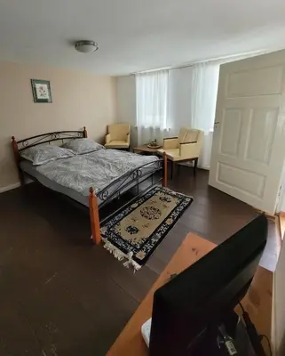 Ein Bett oder Betten in einem Zimmer der Unterkunft Haus Evelynchen Apartment 1 Deutschhof
