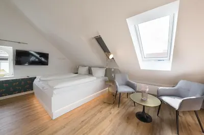 Ein Bett oder Betten in einem Zimmer der Unterkunft Design Apartments Potsdam - Luise