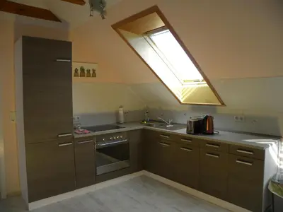 Küche/Küchenzeile in der Unterkunft Ferienwohnung an der Schorfheide