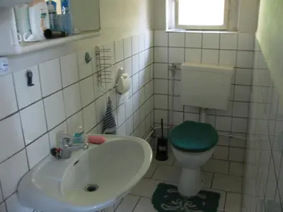 Ein Badezimmer in der Unterkunft Bungalow in Altglietzen für 2 Personen und 1 Kind bis 6 Jahren