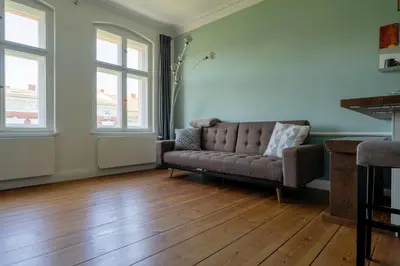 Ein Sitzbereich in der Unterkunft The Good Place in Kreuzberg Berlin