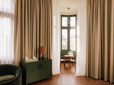 Ein Sitzbereich in der Unterkunft Boutique Hotel Château Royal