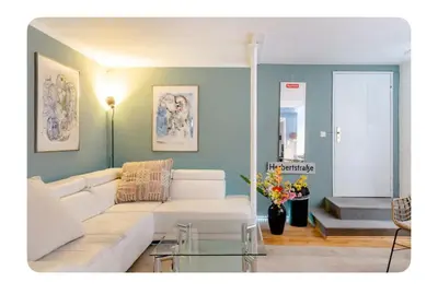 Ein Sitzbereich in der Unterkunft Micro Apartment Berlin